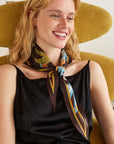 "Ethereal Mirage" Silk Diamond Neckerchief - Dark Brown
