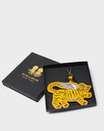 Theo the Tiger - Golden Glow Leather Keychain