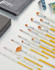 Sunflower 15 Pieces Paint Brush Set-Enhanced Synthetic Brush Set with Canvas Roll