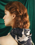 "Datura" Silk Bandana Scarf - Espresso
