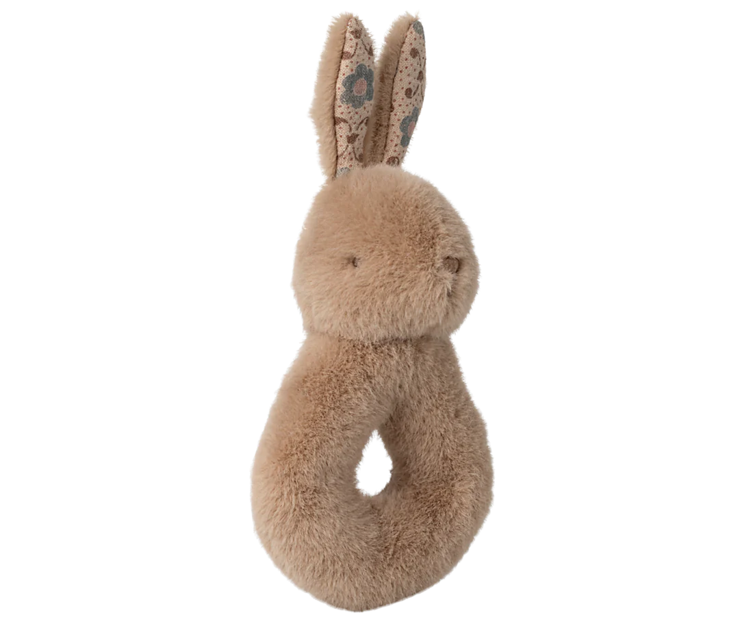 Rabbit Rattle Set - Cream Peach