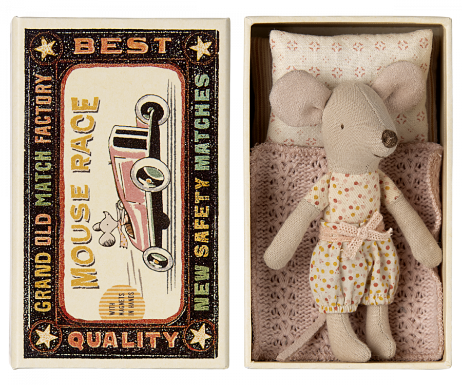 Little Sister Mouse in Match Box