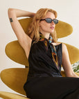"Ethereal Mirage" Silk Diamond Neckerchief - Dark Brown