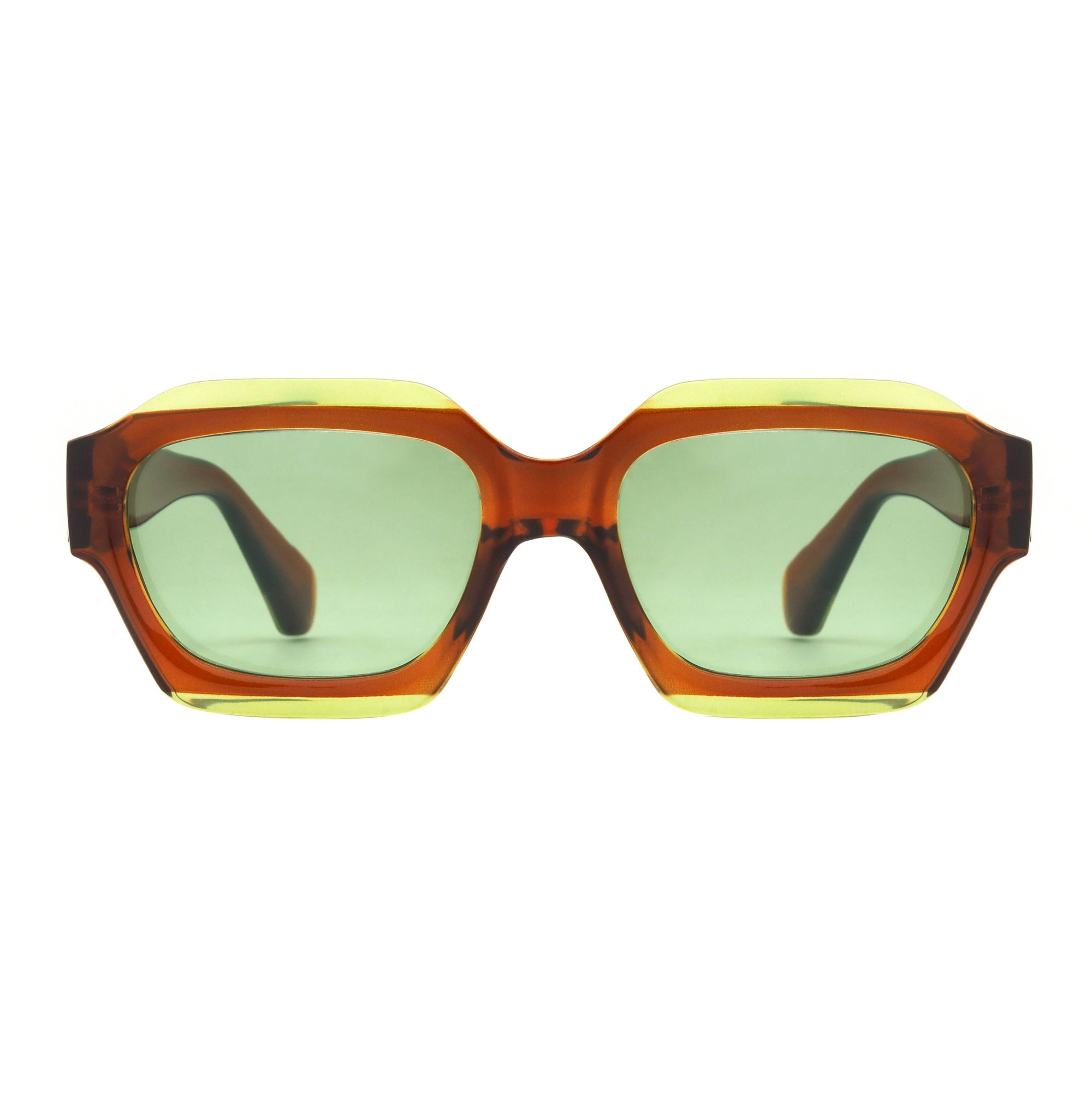 MONA Brown Green Sunglasses | Blue Lense