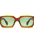 MONA Brown Green Sunglasses | Blue Lense