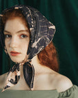 "Datura" Silk Bandana Scarf - Espresso