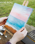 Sunflower 15 Pieces Paint Brush Set-Enhanced Synthetic Brush Set with Canvas Roll