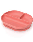 Silicone Divided Suction Plate - Coral