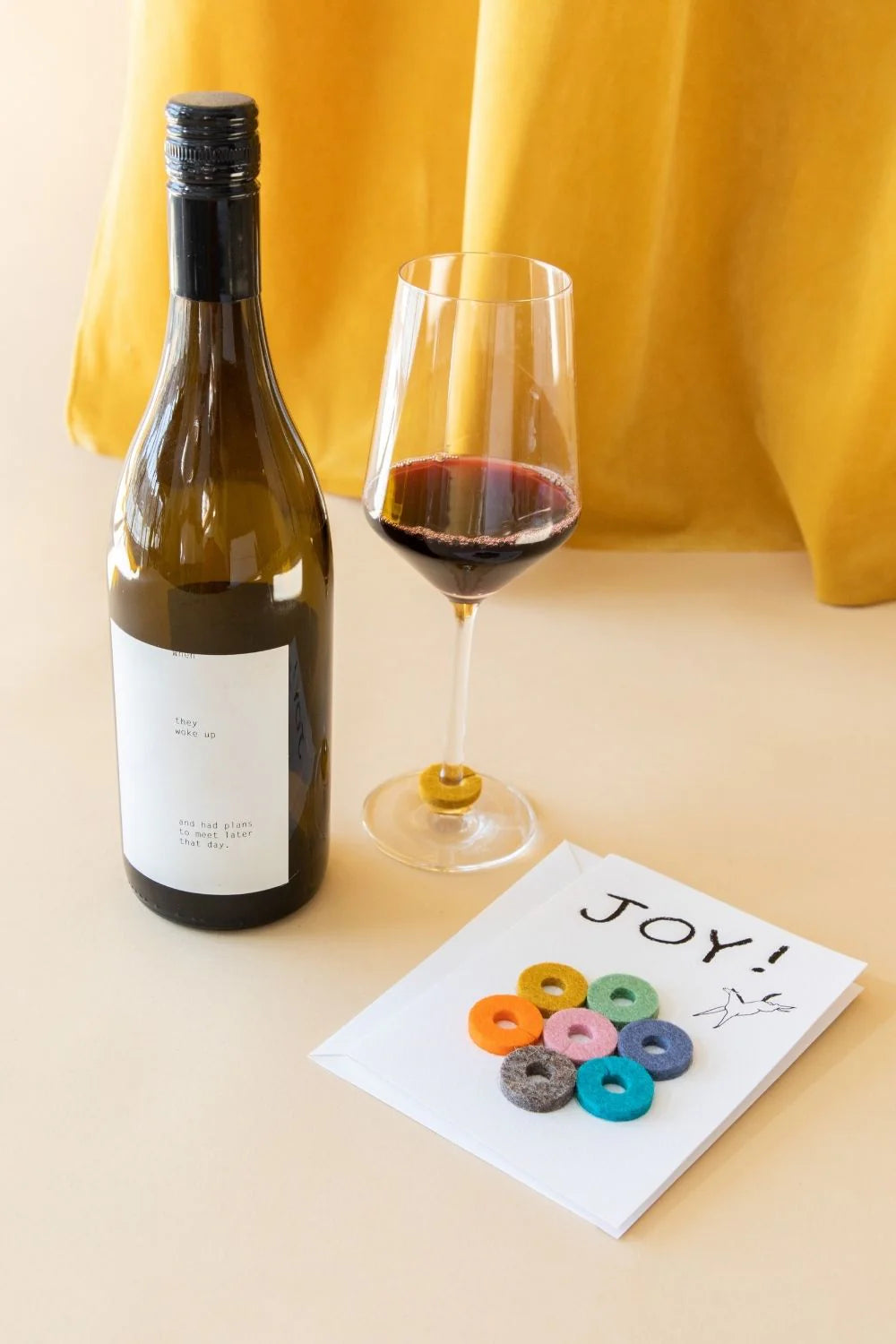 Wine-Ote's Felt Wine Marker Note Card