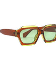 MONA Brown Green Sunglasses | Blue Lense