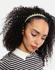 Comb Headband in Olive Check