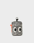 Florence Pouch Charm - Cream Leather Keychain Eyes Engraved