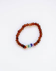 Raw Cognac Amber + Raw CHAKRA Crystals Bracelet