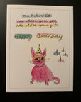 The profound cat happy birthday pink cat card pet card
