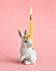 Royal White Rabbit Cake Topper