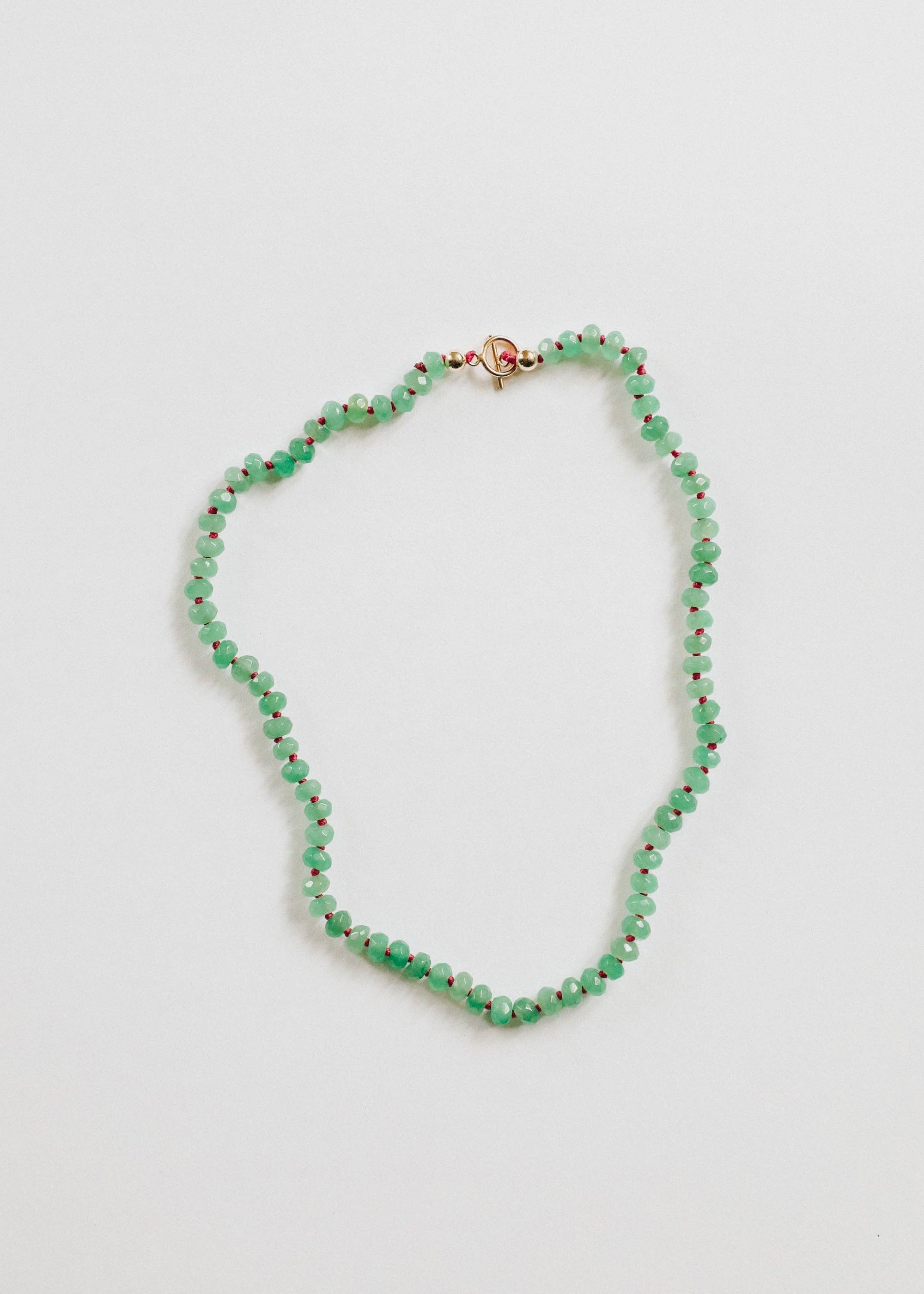 Natural Aventurine + Gold Gemstone Necklace