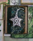 Kansas Star, Natural, Cotton filled Ornament, Embroidered