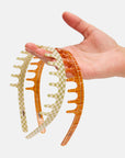 Comb Headband in Olive Check