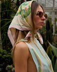 Lost Pattern x NYBG "Oasis Charms" Silk Bandana Scarf - Pink