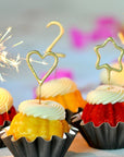 Mini 4" Gold Number Sparkler Wand Card - Singles