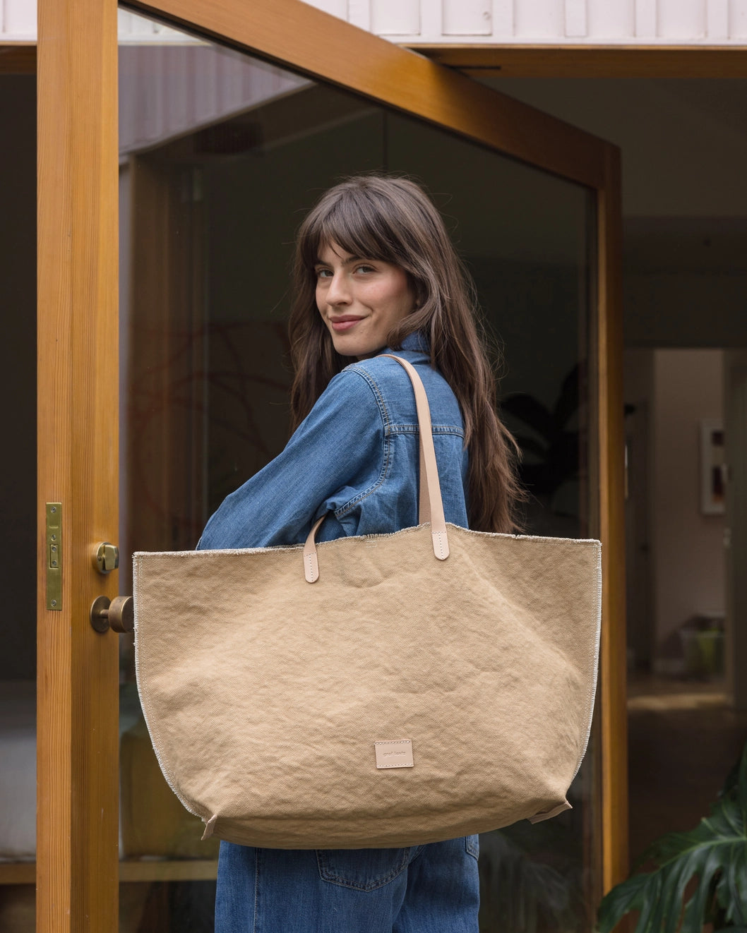 Hana Canvas Boat Bag - SAND Vachetta