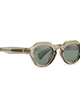 LAMAR Transparent Olive Sunglasses | Green Lens