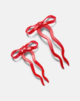 Bow Hairpin in Small Cherry