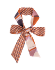 "Modular" Silk Skinny Scarf - Orange