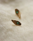 EE01 Emerald Brass Studs