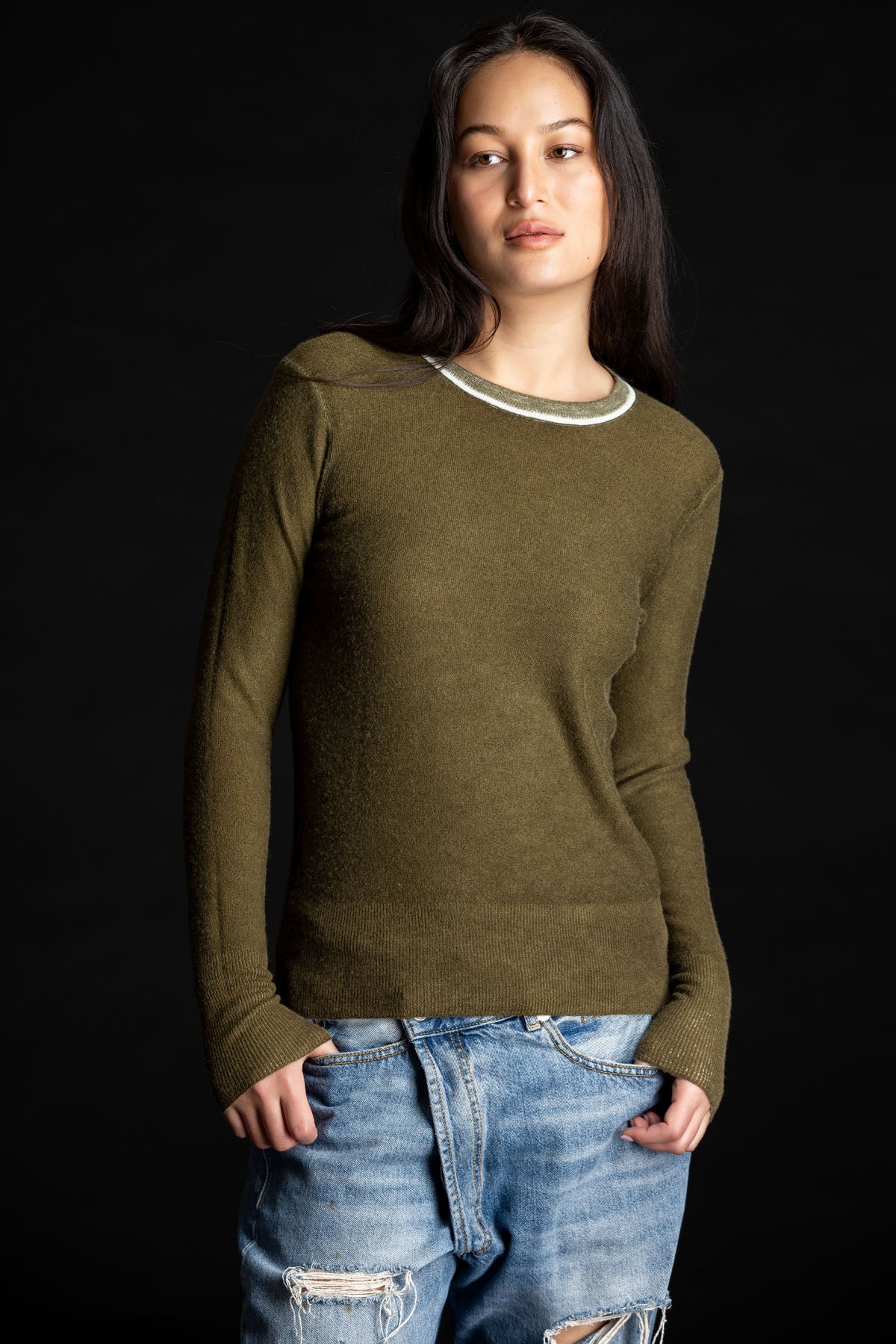 Printed Crew OLIVE
