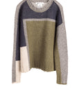 Dreamy Cashmere Block Crew - Thunder/Moss