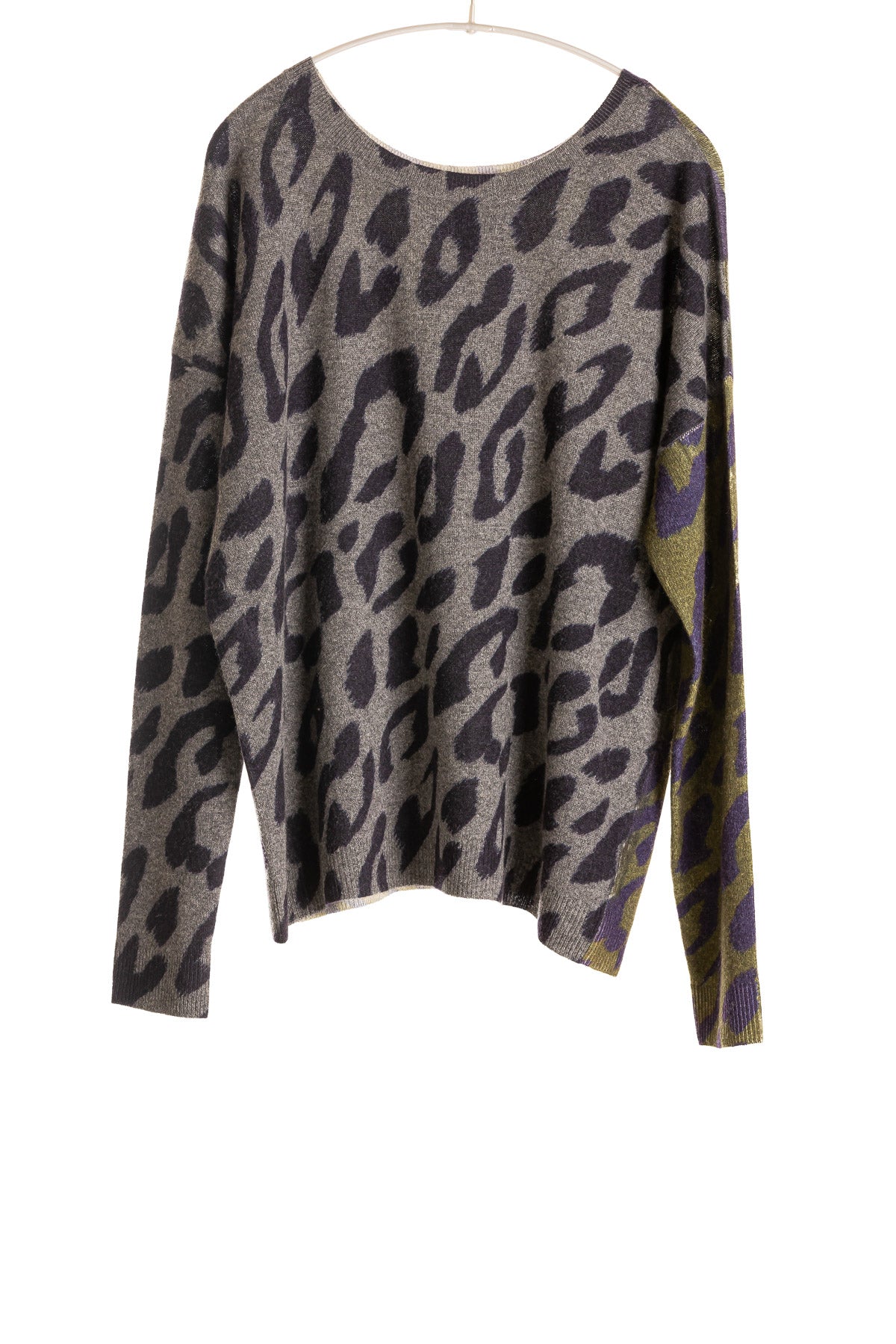 Reversible Leopard Pullover THUNDER/FOREST