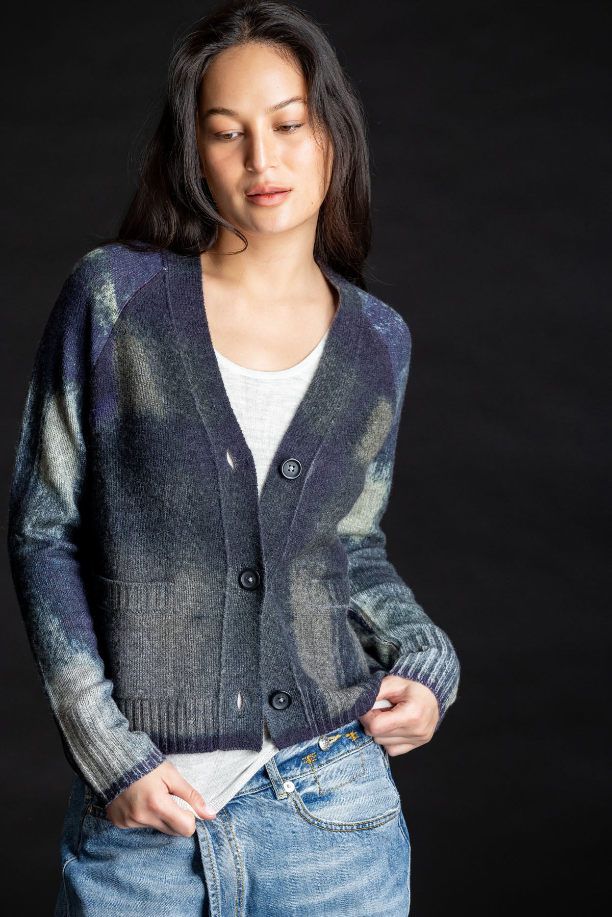 Painted Plaid Cardigan THUNDER