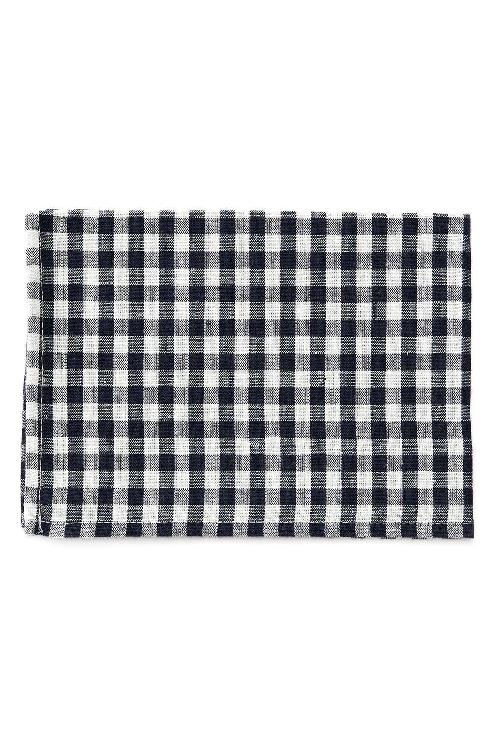 Linen Kitchen Towel - navy white check