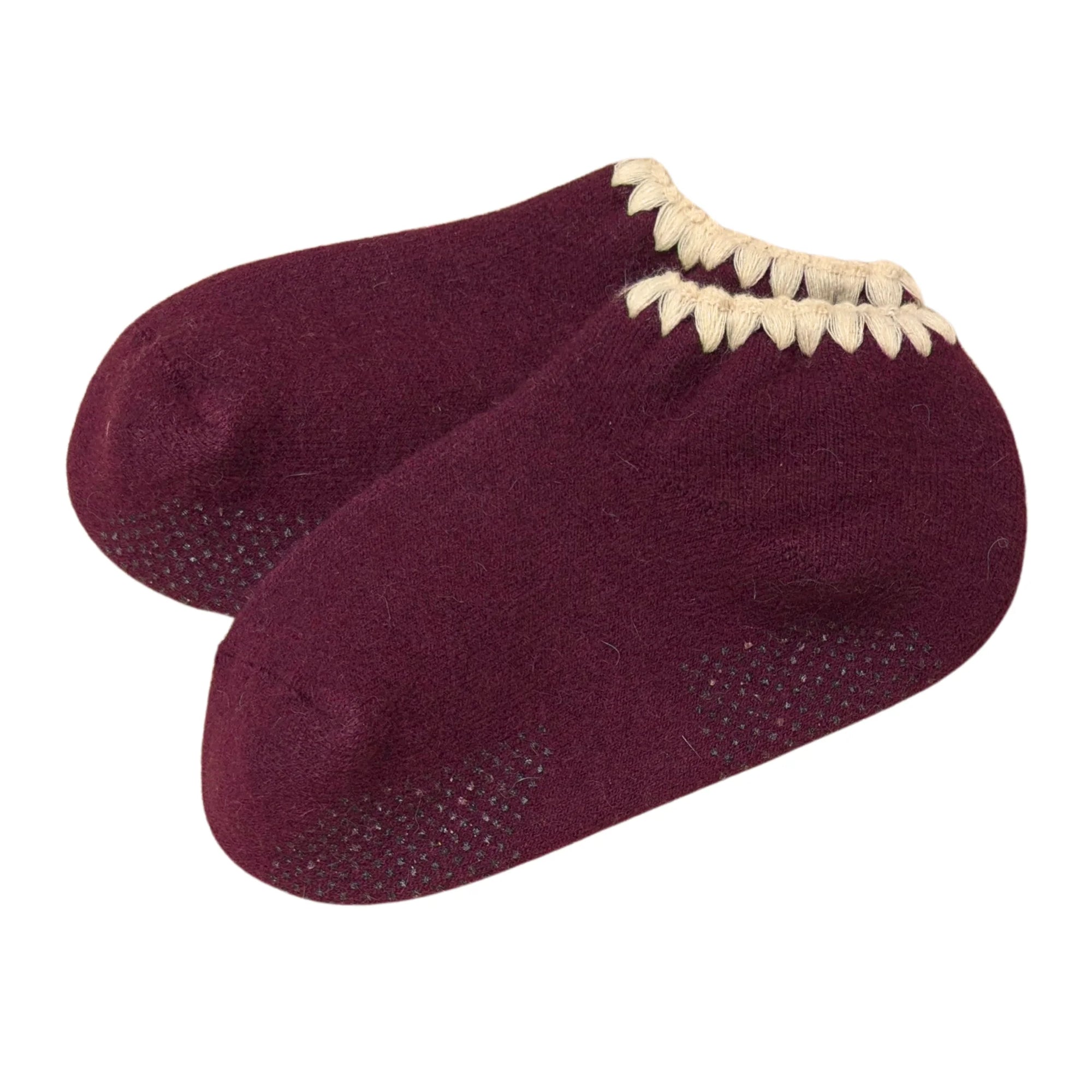 Hamaguri Angora Slipper Socks - M