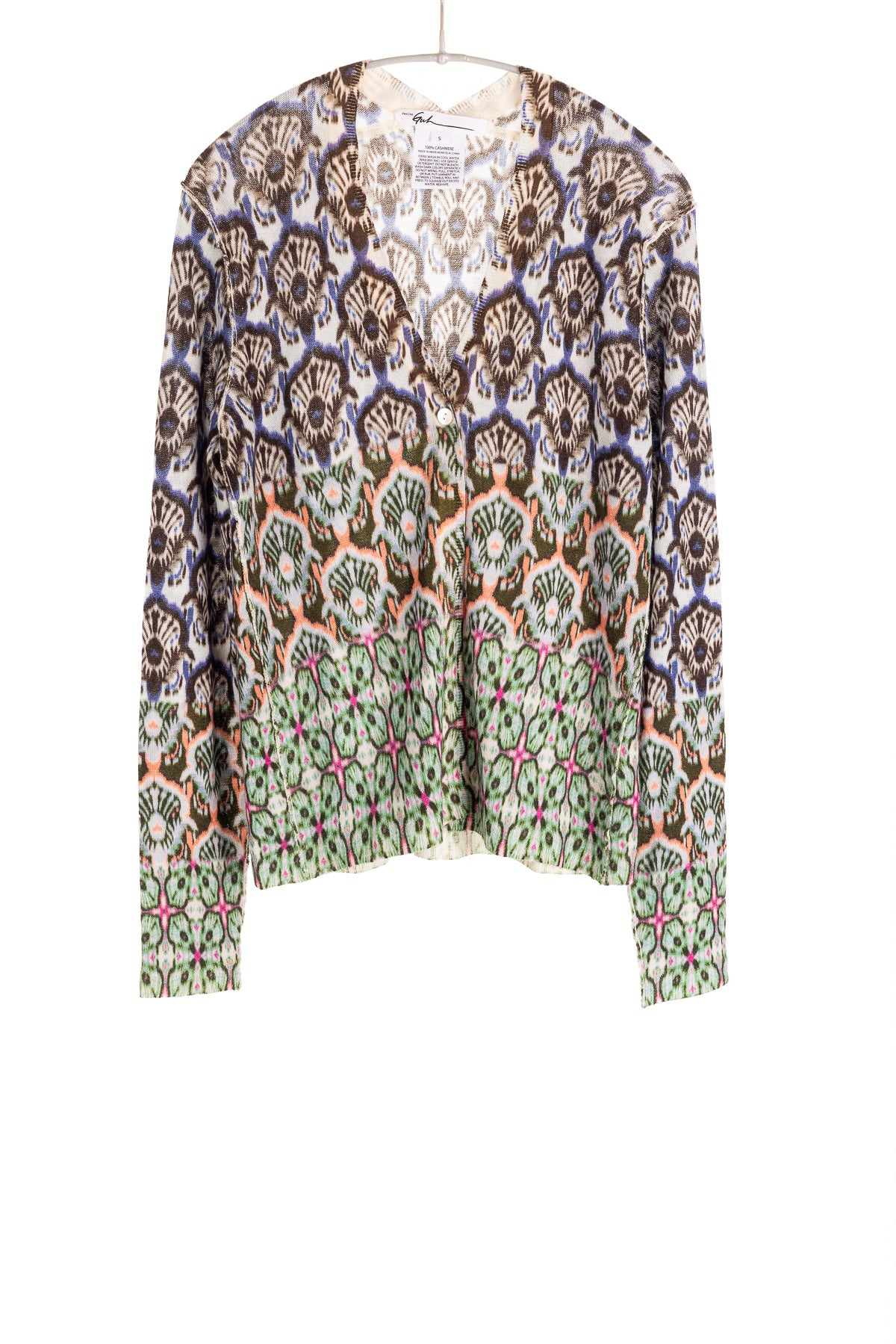 S447P Tile Print Cardigan - Denim/Military