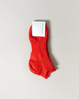 Ribbed Ankle Socks - Red