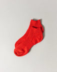 Ribbed Ankle Socks - Red