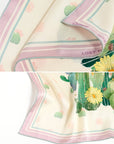 Lost Pattern x NYBG "Oasis Charms" Silk Bandana Scarf - Pink