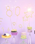 Mini 4" Gold Number Sparkler Wand Card - Singles