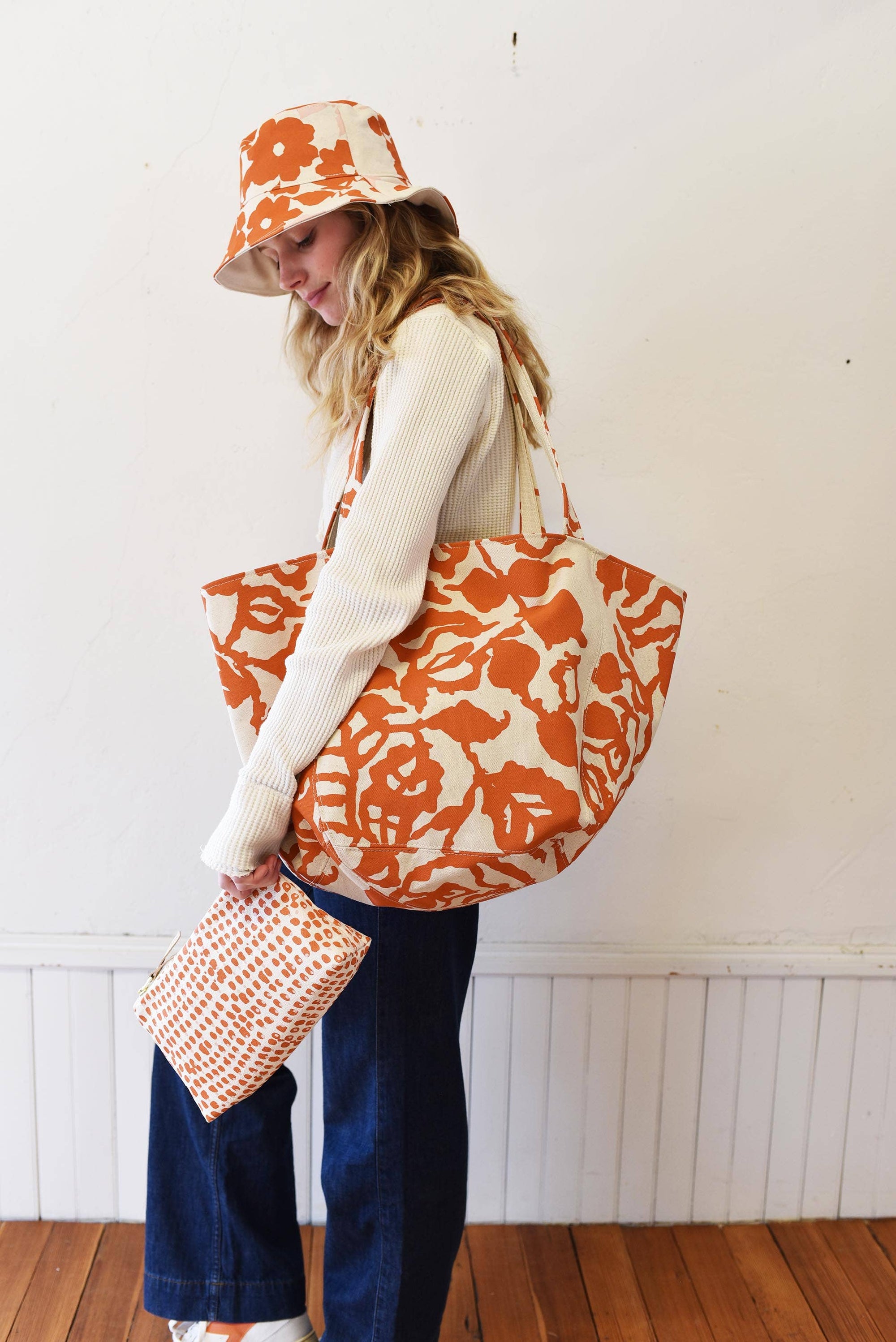 Boho Canvase Tote Bag : Orange
