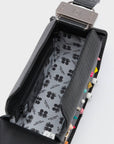 Benji Micro Crossbody Black Leather Bag - Studs Pattern