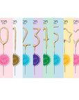 Mini 4" Gold Number Sparkler Wand Card - Singles