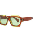 MONA Brown Green Sunglasses | Blue Lense