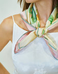 Lost Pattern x NYBG "Oasis Charms" Silk Bandana Scarf - Pink