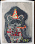 Rascally party Raccoon Happy Birthday greeting card