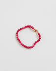 Pink Jade + Gold Gemstone Bracelet