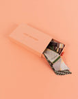 "Modular" Silk Skinny Scarf - Orange