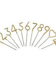 Mini 4" Gold Number Sparkler Wand Card - Singles