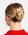 Bow Hairpin in Small Cream